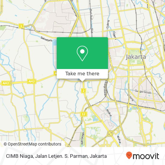 CIMB Niaga, Jalan Letjen. S. Parman map