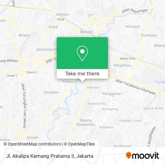 Jl. Akalipa Kemang Pratama 3 map