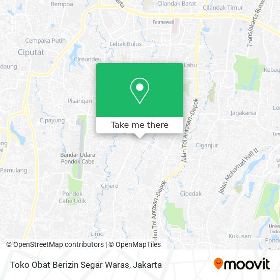 Toko Obat Berizin Segar Waras map