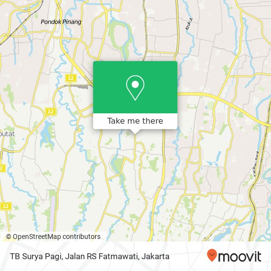 TB Surya Pagi, Jalan RS Fatmawati map
