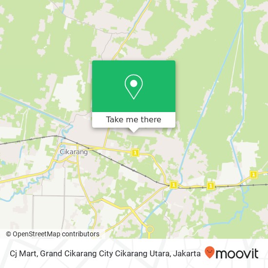 Cj Mart, Grand Cikarang City Cikarang Utara map