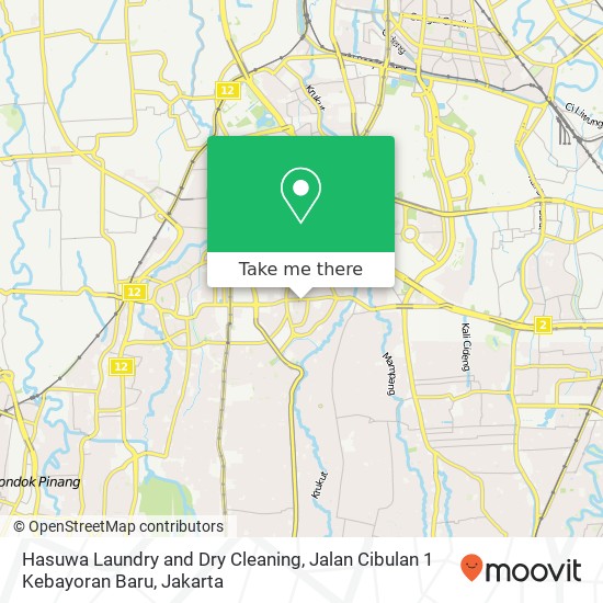 Hasuwa Laundry and Dry Cleaning, Jalan Cibulan 1 Kebayoran Baru map