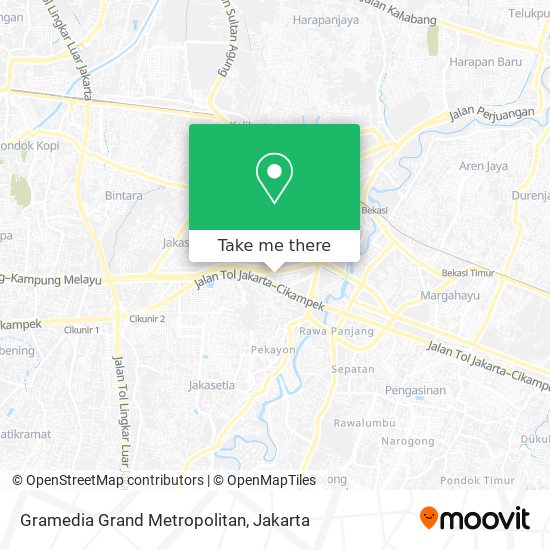 Gramedia Grand Metropolitan map