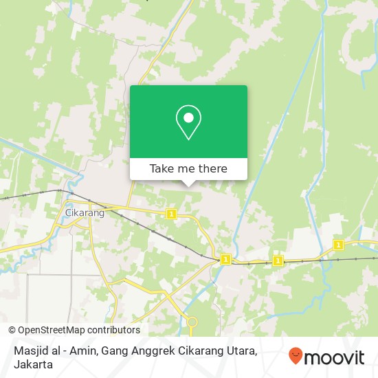 Masjid al - Amin, Gang Anggrek Cikarang Utara map