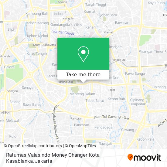 Ratumas Valasindo Money Changer Kota Kasablanka map