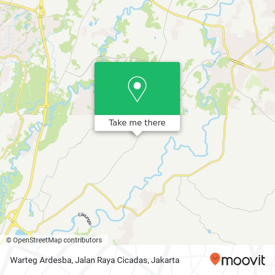 Warteg Ardesba, Jalan Raya Cicadas map