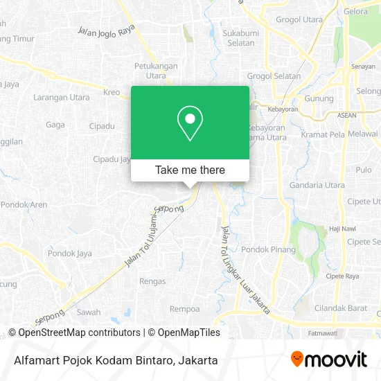 Alfamart Pojok Kodam Bintaro map