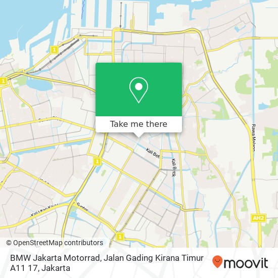 BMW Jakarta Motorrad, Jalan Gading Kirana Timur A11 17 map