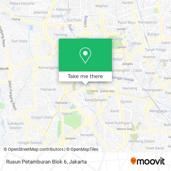 Rusun Petamburan Blok 6 map