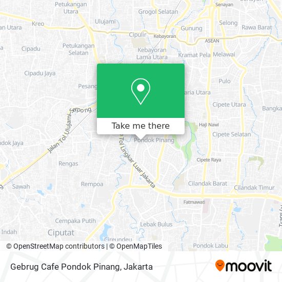 Gebrug Cafe Pondok Pinang map