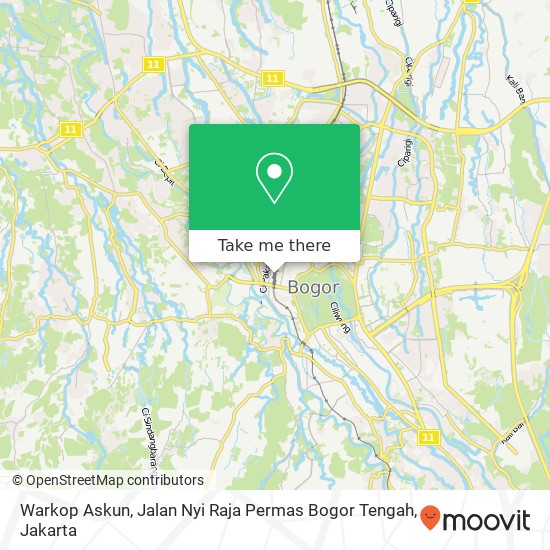 Warkop Askun, Jalan Nyi Raja Permas Bogor Tengah map