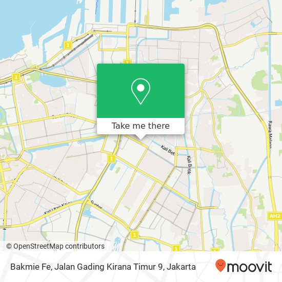 Bakmie Fe, Jalan Gading Kirana Timur 9 map