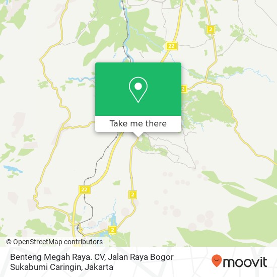 Benteng Megah Raya. CV, Jalan Raya Bogor Sukabumi Caringin map