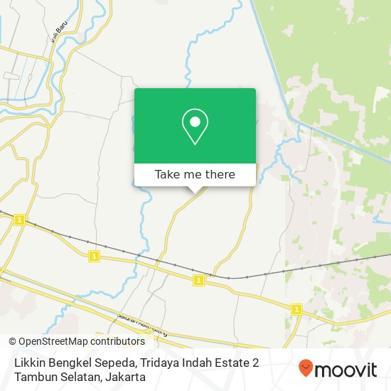 Likkin Bengkel Sepeda, Tridaya Indah Estate 2 Tambun Selatan map