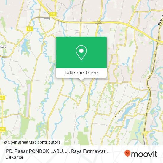 PD. Pasar PONDOK LABU, Jl. Raya Fatmawati map