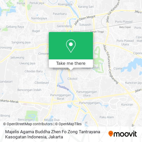 Majelis Agama Buddha Zhen Fo Zong Tantrayana Kasogatan Indonesia map