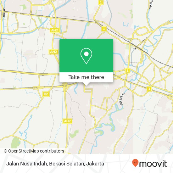 Jalan Nusa Indah, Bekasi Selatan map