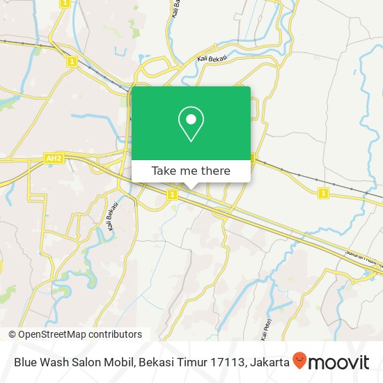 Blue Wash Salon Mobil, Bekasi Timur 17113 map