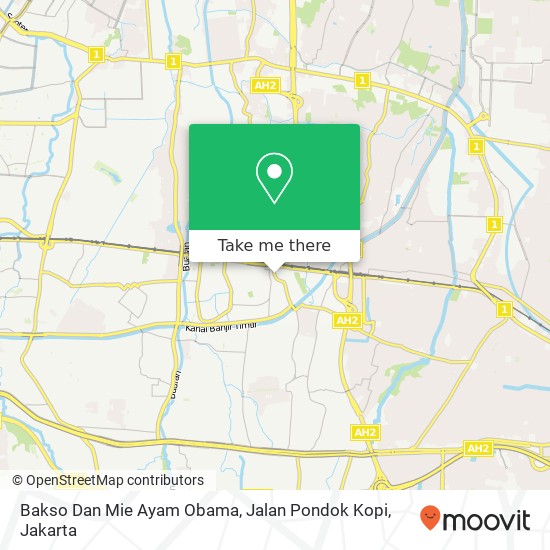 Bakso Dan Mie Ayam Obama, Jalan Pondok Kopi map