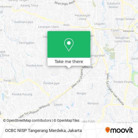 OCBC NISP Tangerang Merdeka map