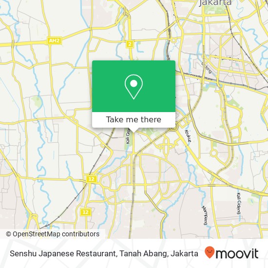 Senshu Japanese Restaurant, Tanah Abang map