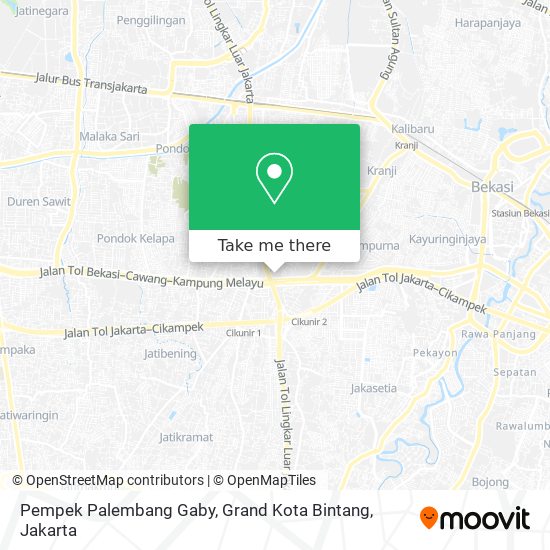 Pempek Palembang Gaby, Grand Kota Bintang map