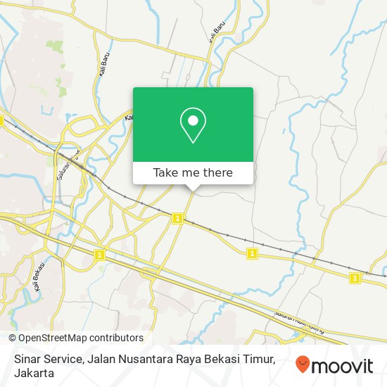 Sinar Service, Jalan Nusantara Raya Bekasi Timur map