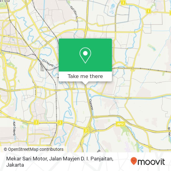 Mekar Sari Motor, Jalan Mayjen D. I. Panjaitan map