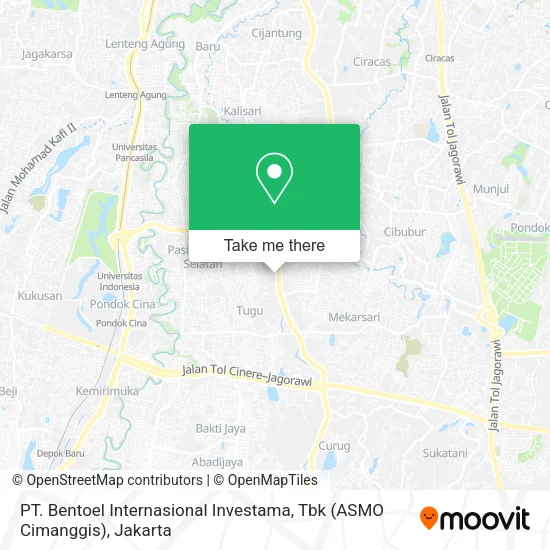 PT. Bentoel Internasional Investama, Tbk (ASMO Cimanggis) map