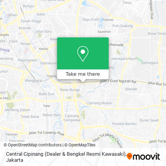 Central Cipinang (Dealer & Bengkel Resmi Kawasaki) map