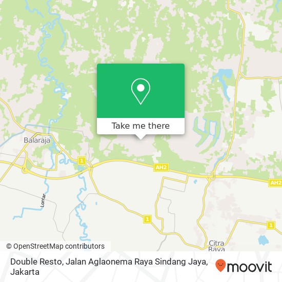 Double Resto, Jalan Aglaonema Raya Sindang Jaya map