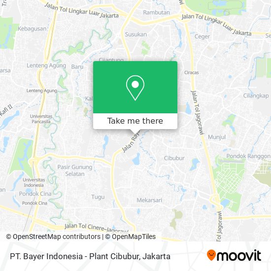 PT. Bayer Indonesia - Plant Cibubur map