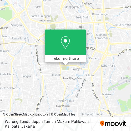 Warung Tenda depan Taman Makam Pahlawan Kalibata map