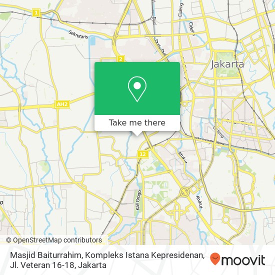 Masjid Baiturrahim, Kompleks Istana Kepresidenan, Jl. Veteran 16-18 map