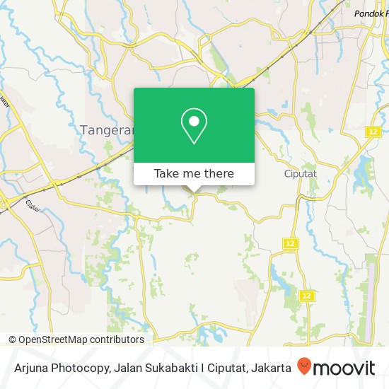 Arjuna Photocopy, Jalan Sukabakti I Ciputat map