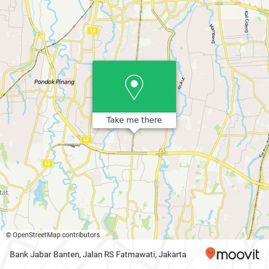 Bank Jabar Banten, Jalan RS Fatmawati map