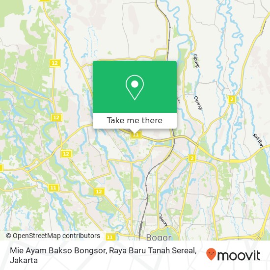 Mie Ayam Bakso Bongsor, Raya Baru Tanah Sereal map