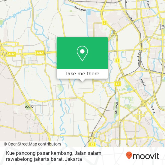 Kue pancong pasar kembang, Jalan salam, rawabelong jakarta barat map