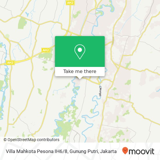 Villa Mahkota Pesona IH6 / 8, Gunung Putri map