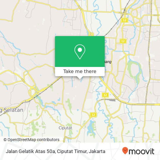 Jalan Gelatik Atas 50a, Ciputat Timur map