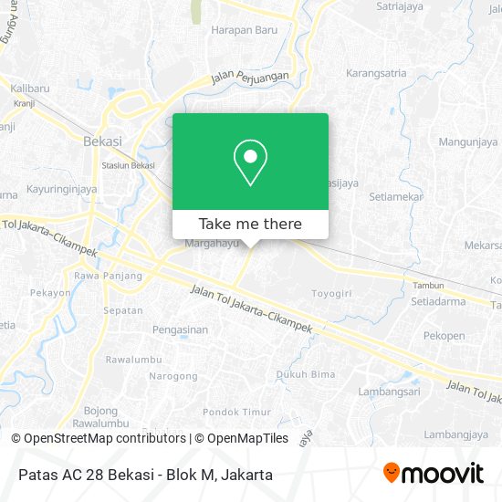 Patas AC 28 Bekasi - Blok M map