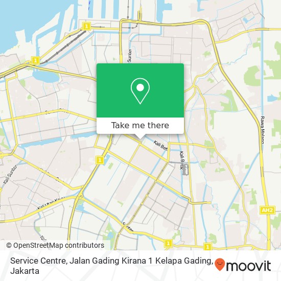 Service Centre, Jalan Gading Kirana 1 Kelapa Gading map