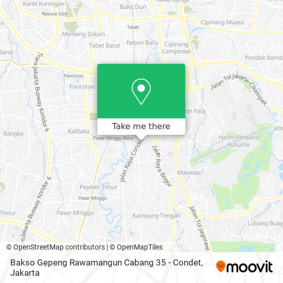 Bakso Gepeng Rawamangun Cabang 35 - Condet map