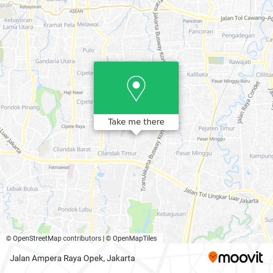 Jalan Ampera Raya Opek map