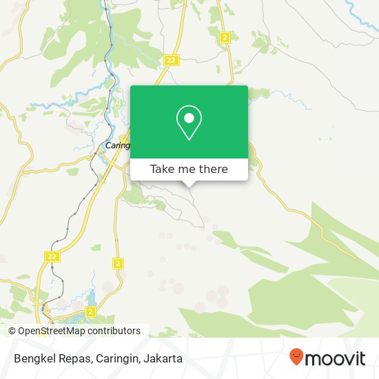 Bengkel Repas, Caringin map