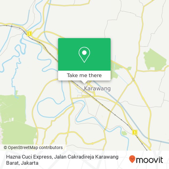 Hazna Cuci Express, Jalan Cakradireja Karawang Barat map