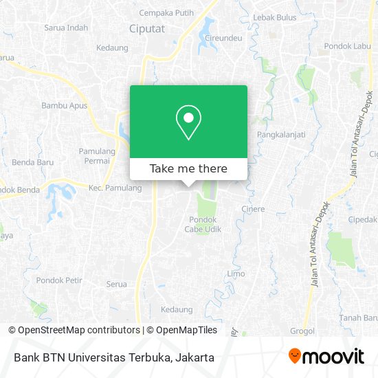 Bank BTN Universitas Terbuka map
