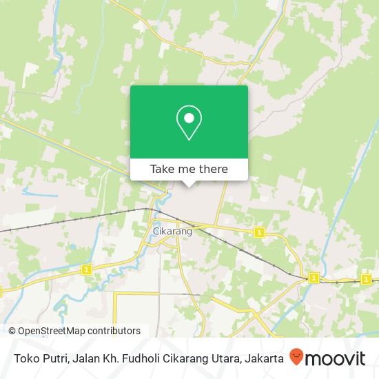 Toko Putri, Jalan Kh. Fudholi Cikarang Utara map