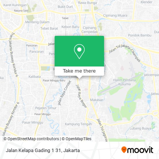 Jalan Kelapa Gading 1 31 map