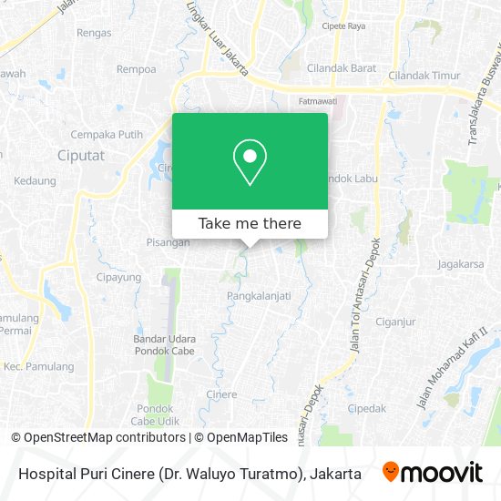 Hospital Puri Cinere (Dr. Waluyo Turatmo) map